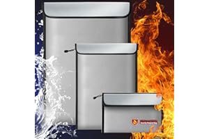 FKWIN Fireproof Document Bag with Reflective Strip & Zipper (3 Pack), Waterproof Fire Proof Money Bag for Cash, Fireproof Envelopes for Documents & Valuables, Fire Resistant Bag for Important Item Storage