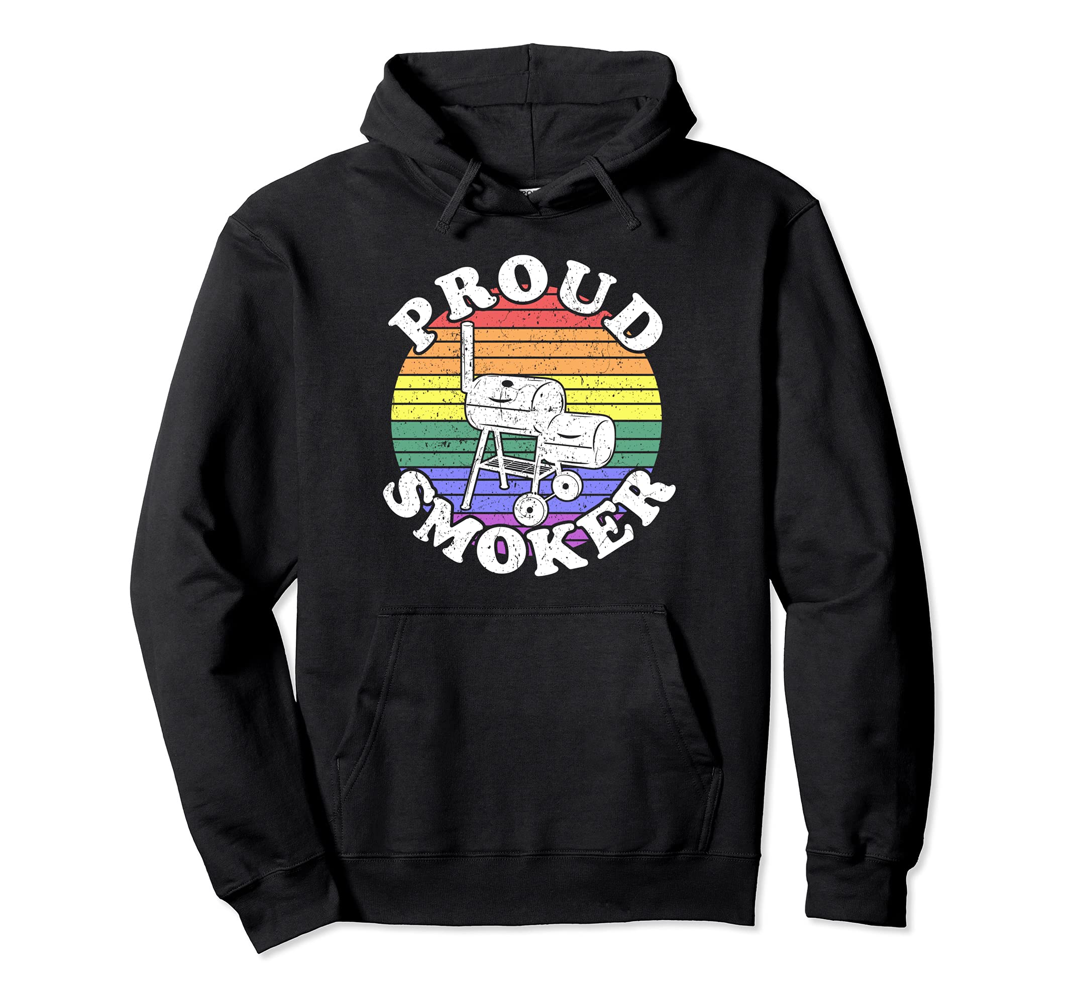 Proud Smoker Retro LGBT BBQ Smoker Pullover Hoodie