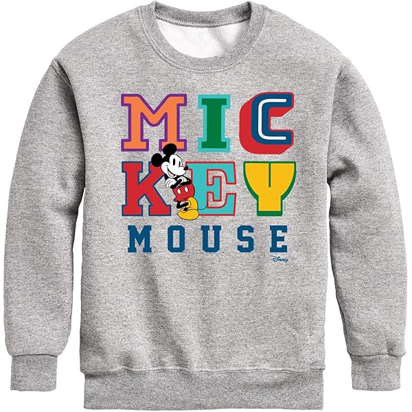 Disney Mickey Mouse - Large Letter M - Youth Crewneck Fleece