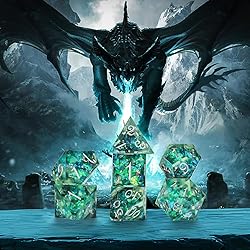OriCraft Green Magic Dice Set - D&D Polyhedral