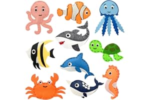 Vlokup Sea Animals Felt Sewing Kit for Kids, Ocean Animals Kids Sewing Kit for Beginners Ages 7 8 9 10 11 12， Sewing Craft Kit Educational and Fun Gift for Girls and Boys
