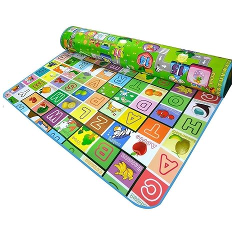 Sohung Creations Waterproof Double Side Baby Play Crawl Floor Mat for Kids Picnic School Home (Large Size - 6 X 4 ft, Multicolour) with Zip Bag to Carry