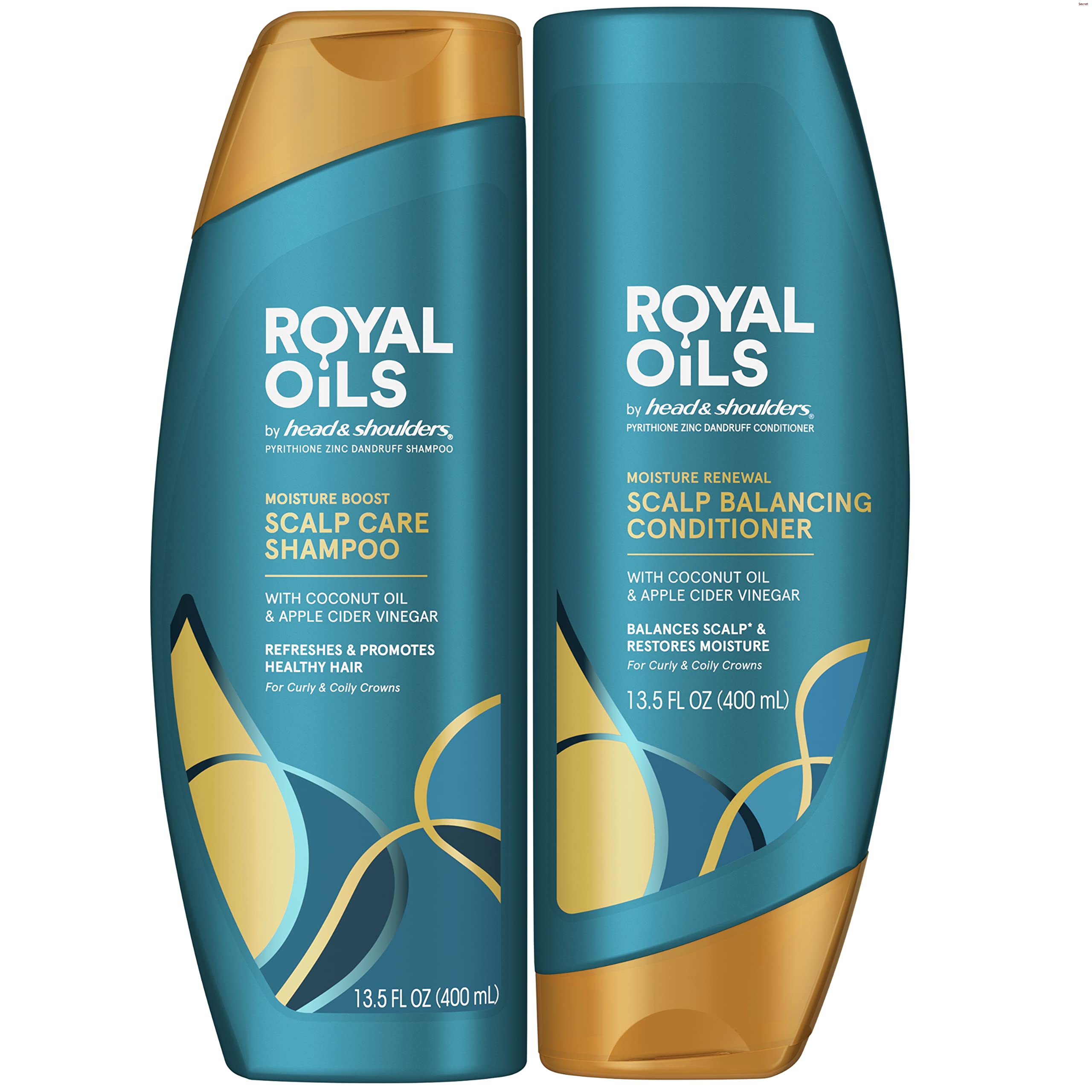 Head and Shoulders Shampoo and Conditioner, Moisture Renewal, Anti Dandruff Treatment and Scalp Care, Royal Oils Collection with Coconut Oil, 27 Oz (798 ml), Kit