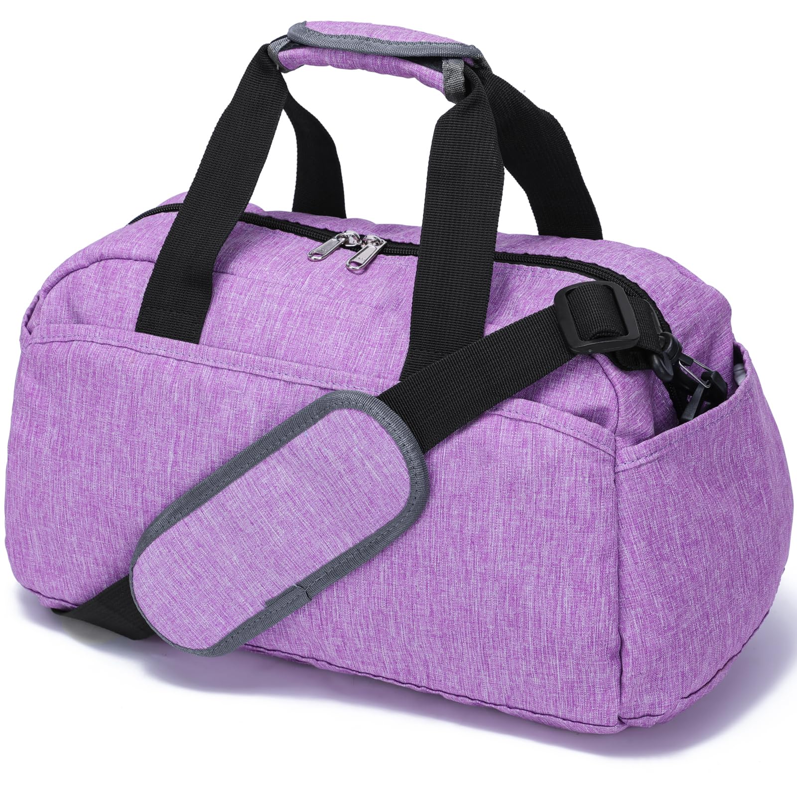 Photo 1 of 14 inch Small Gym Bag for Women & Men, Mini Duffel Bag for Travel Sports Lightweight Carry On Bag, Light Purple