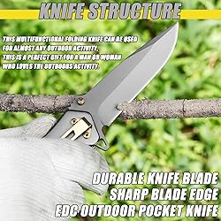 Carimee Pocket Knife 3.3”, Premium Folding EDC