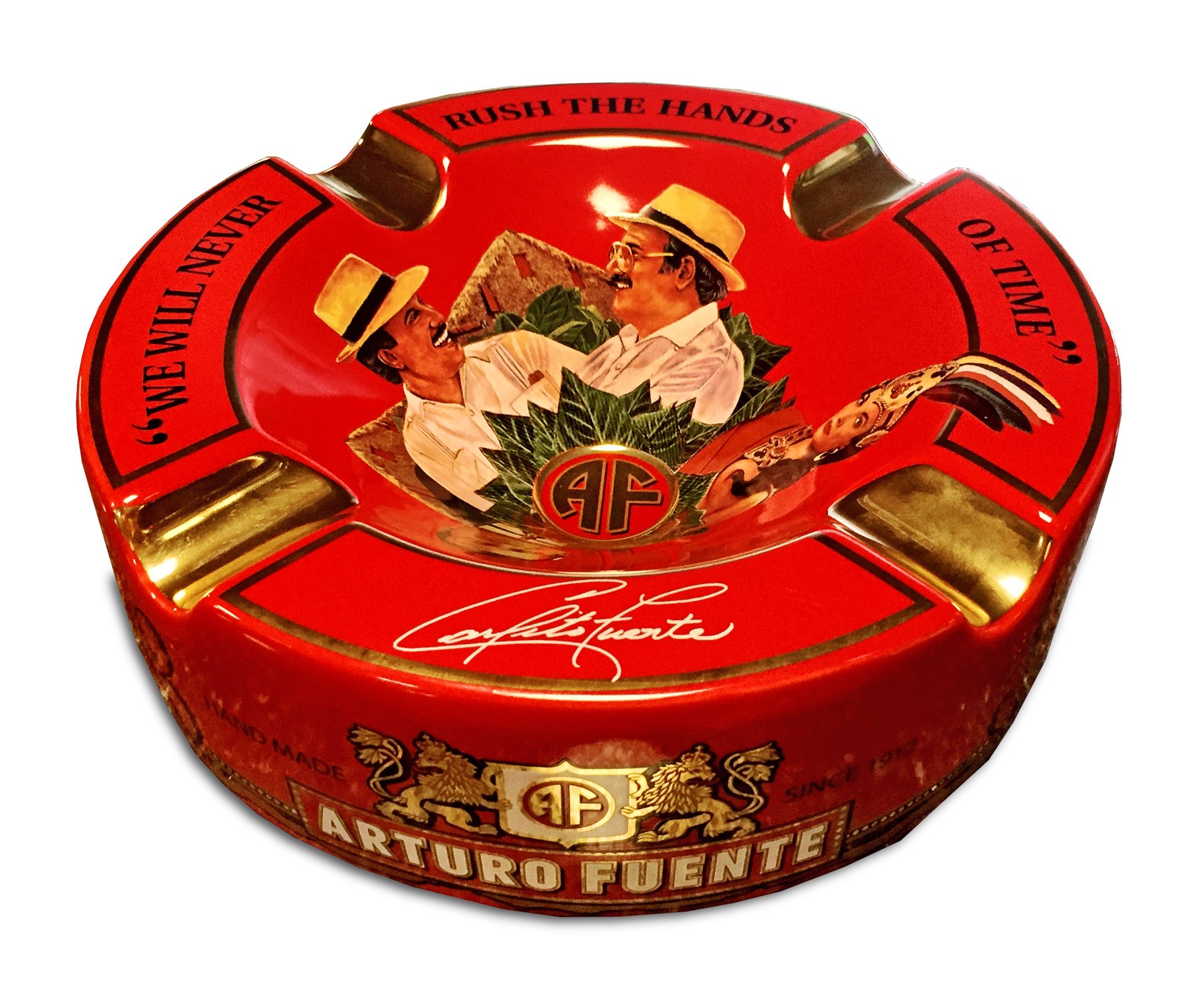 Limited Edition Large 8.75" Arturo Fuente Porcelain Cigar Ashtray Red