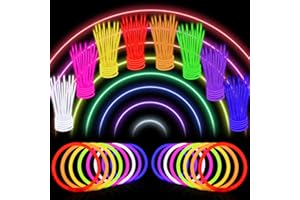 GENUVI Glow Sticks Bulk Party Favors 100 Pack 8" Glow in the Dark Party Supplies Light Up Neon Party Decorations Glow Necklaces Bracelets for Kids Adults Birthday Halloween Christmas Easter Valentine Wedding
