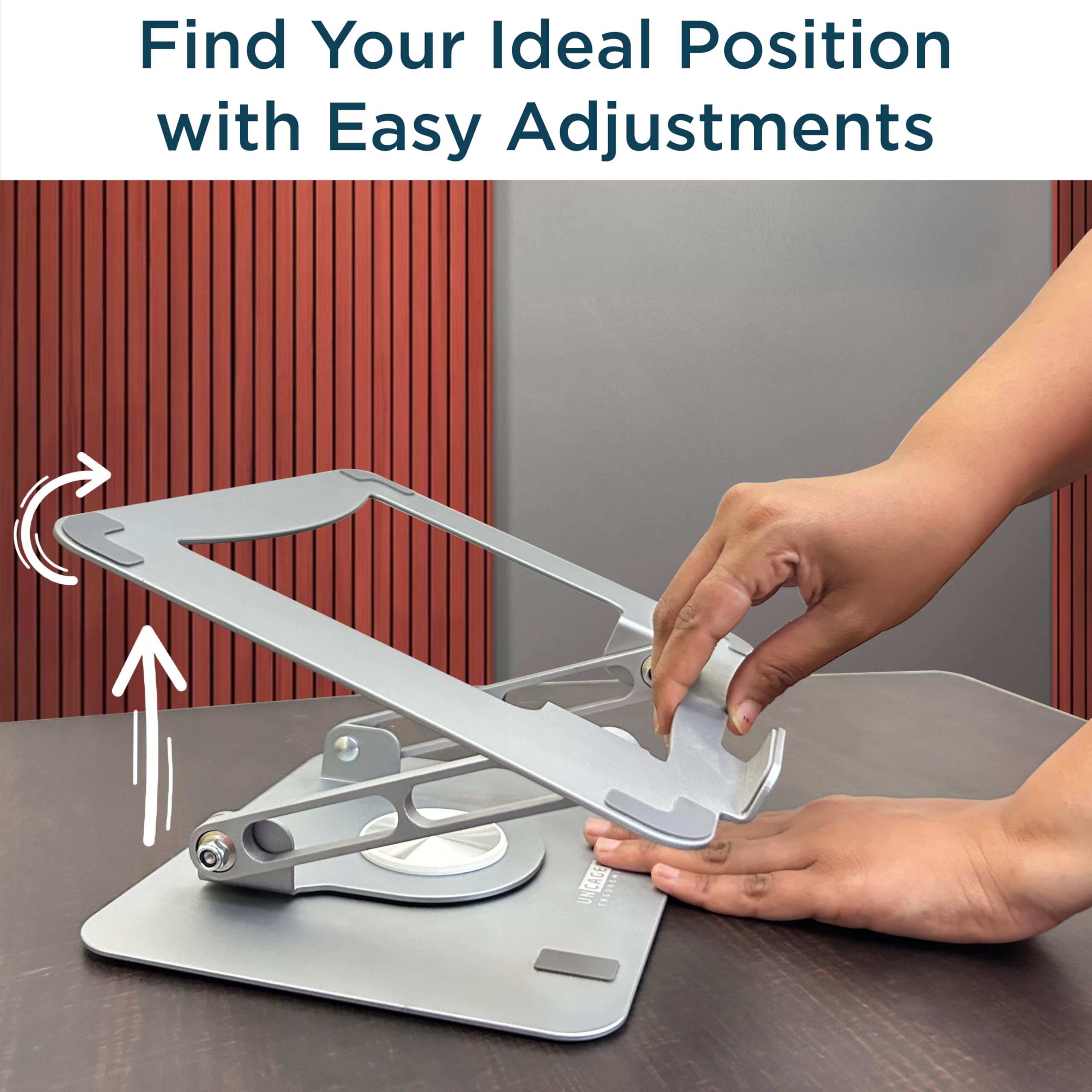 Uncaged Ergonomics Adjustable Laptop Stand for Desk, Portable Laptop Holder, Height Adjustable Desktop Stand for Office or Home Supplies - Image 5
