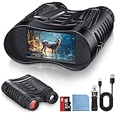 4K Night Vision Goggles Binoculars - Infrared Night Vision in 100% Darkness, 3.2'' Large Screen, 8X Digital Zoom, 32GB Card to Save Photos and Videos for Camping Hunting & Security