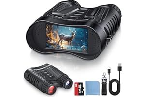 DIYIMIN 4K Night Vision Goggles Binoculars - Infrared Night Vision in 100% Darkness, 3.2'' Large Screen, 8X Digital Zoom, 32GB Card to Save Photos and Videos for Camping Hunting & Security