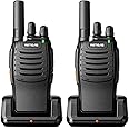 Retevis H-777 Rechargeable Walkie Talkies, Mini 2 Way Radios Long Range, Small Walky Talky, Portable FRS Two Way Radios with LED Flashlight(Black, 2 Pack)