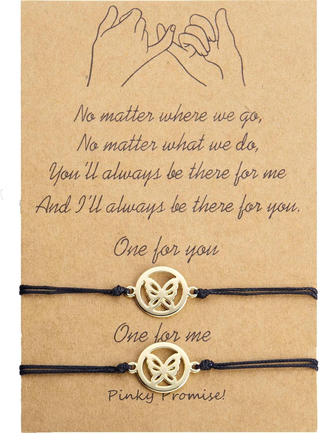 Best Friend Friendship Gift for Women Pinky Promise Distance Matching Bracelets for Couples Mom and Daughter: Clothing