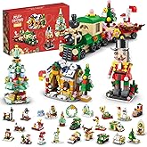 2025 Advent Calendar, Countdown Calendar with Festival STEM Building Blocks, 6 in 1 Christmas Halloween Birthday Gift Bricks