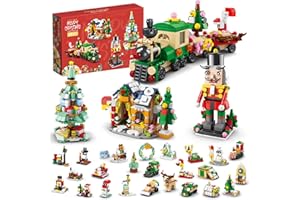 2025 Advent Calendar, Countdown Calendar with Festival STEM Building Blocks, 6 in 1 Christmas Halloween Birthday Gift Bricks 