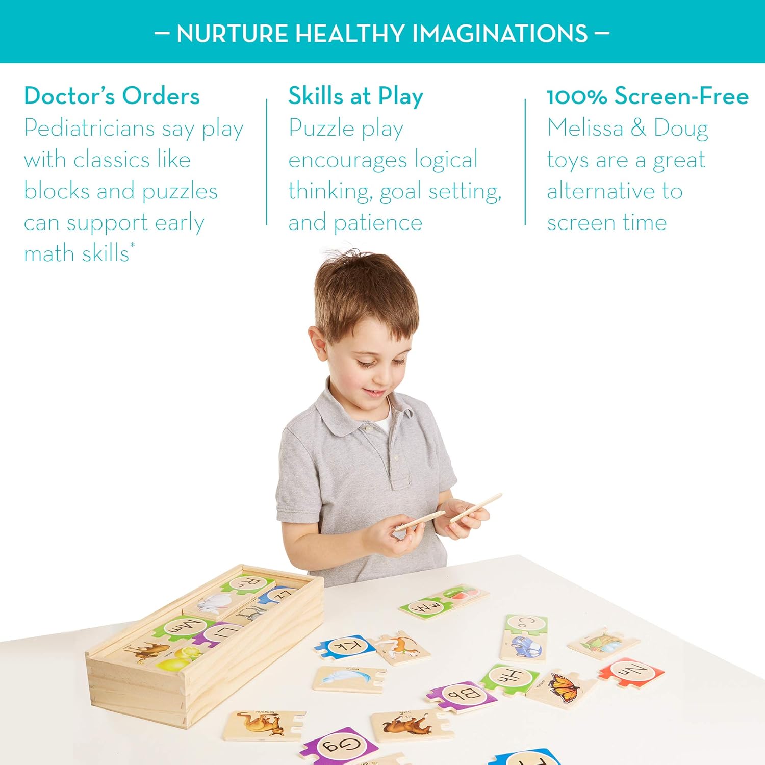 Melissa & Doug Self-Correcting Letter Puzzles: Melissa & Doug, , 2541: Toys & Games