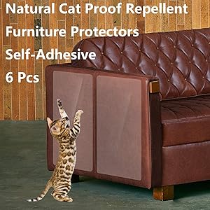 ROLIAT Anti-Scratch Cat Furniture Protectors(6Pcs), Protect Your Furniture from Dog/Cat Claws, Cat Scratch Deterrent Pad, Cat-Proof Couch Guard, Door Shield(18" L x 8" W)