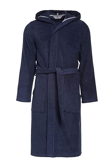 Herren Frottee Bademäntel RE-854 – 100% Frotte Baumwolle – Dunkelblau