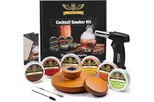 WillsCoo Cocktail Smoker Kit – Premium Handcrafted Wood Whiskey & Cocktail Smoker with Torch & 6 Natural Flavor, Gift-Ready H