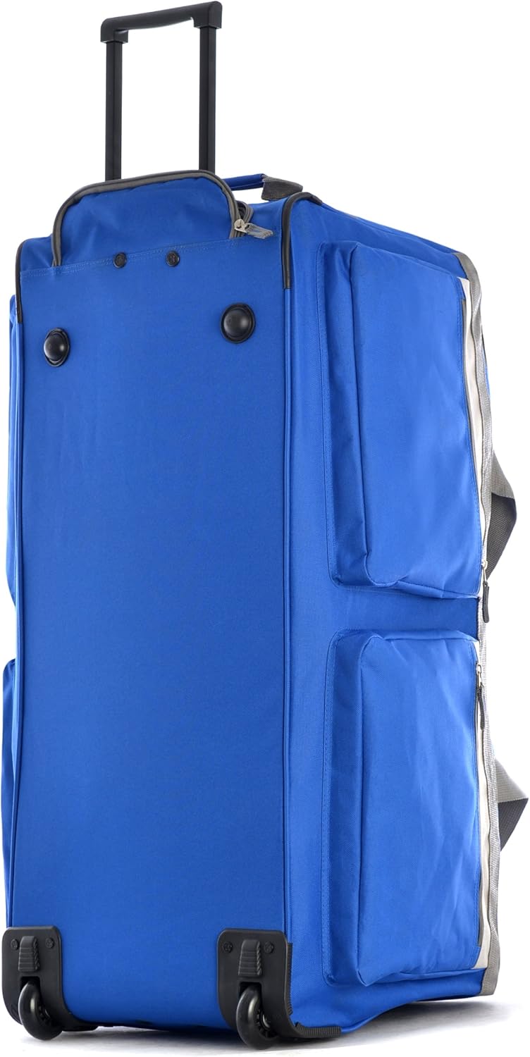  | Olympia 8 Pocket Rolling Duffel Bag, Royal Blue, 33 inch | Travel Duffels