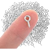 300PCS Screw Eye Pins for Jewelry Making Small Eye Hooks Gold Eye Screw Hooks Eyelets Screw Threaded Mini Eye Pins Hooks Gold Tone Clasps Hooks Eye Screws for Crafts Jewelry Making (Silver)