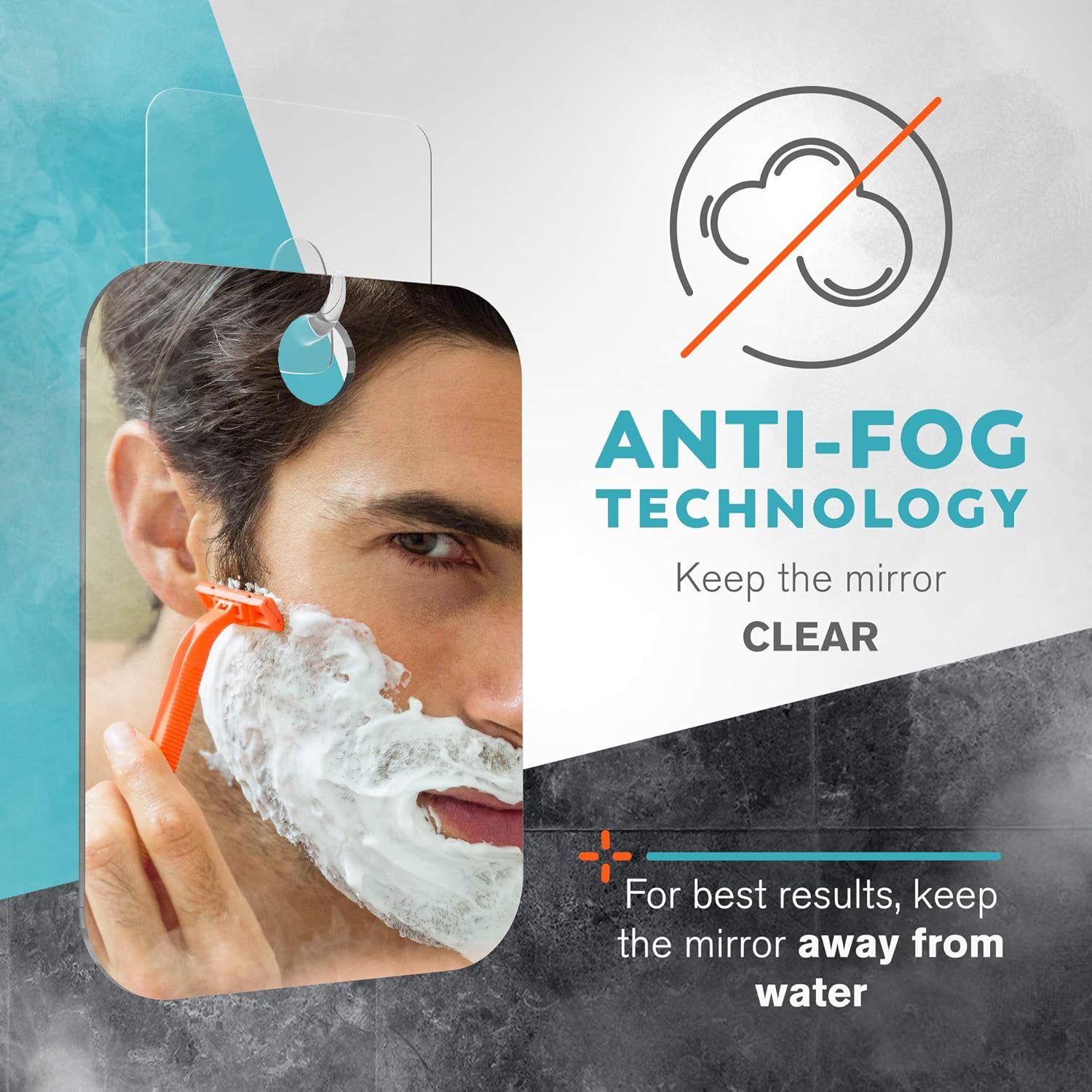 HONEYBULL Shower Mirror | Fogless with Razor Hook (Small 4x6) : Beauty