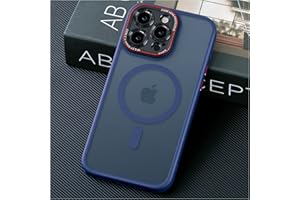JUESHITUO for iPhone 15 Pro Max Case with Integrated Camera Lens Protection, [Tailored for MagSafe] [Mil-Grade Shockproof Defense] Translucent Matte Protective Case for iPhone 15 ProMax, Blue Titanium