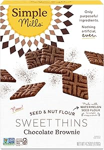 Simple Mills, Chocolate Brownie Cookies Thins, 4.25 Ounce