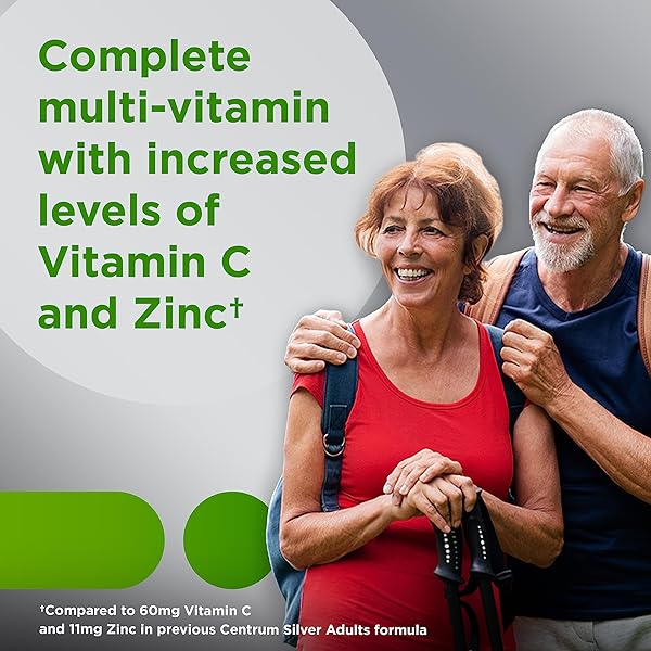 CENTRUM SILVER MULTIVITAMIN FOR ADULTS 50 PLUS, MULTIVITAMIN/MULTIMINERAL SUPPLEMENT, VITAMIN D3, B VITAMINS, GLUTEN FREE, NON-GMO INGREDIENTS, SUPPORTS MEMORY AND COGNITION IN OLDER ADULTS – 220 CT