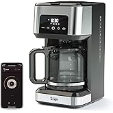 Atomi Smart WiFi Coffee Maker - No-Spill Carafe Sensor, Black/Stainless Steel, 12-Cup Carafe, Reusable Filter, Customization