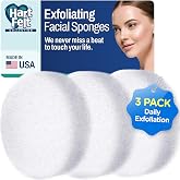 HartFelt Round Face Scrubber for Women | Reusable Facial Sponges for Daily Cleansing | Facial Exfoliating Pads for Removing Dead Skin, Dirt &amp; Makeup | Use with Favorite Cream | Made in USA - 3 Count