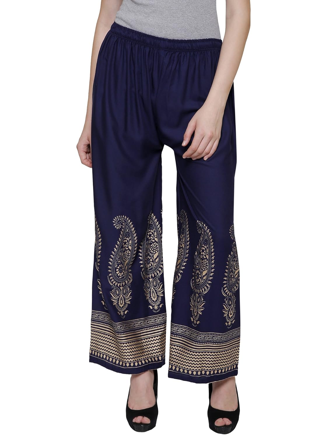 damen mode women's palazzo bottom (dmpp17000_dark blue_free size)