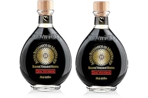 Due Vittorie Oro Gold, Barrel Aged Balsamic Vinegar of Modena IGP, All-Natural, Extra Dense Premium Vinegar Aceto Balsamico di Modena IGP Italy - 8.45fl oz / 250ml - Pack of 2