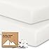 KeaBabies 2-pk Organic Cotton Crib Sheets for Boys Girls 52x28 (Soft White) | Fitted Crib Mattress Sheet Neutral, Breathable 