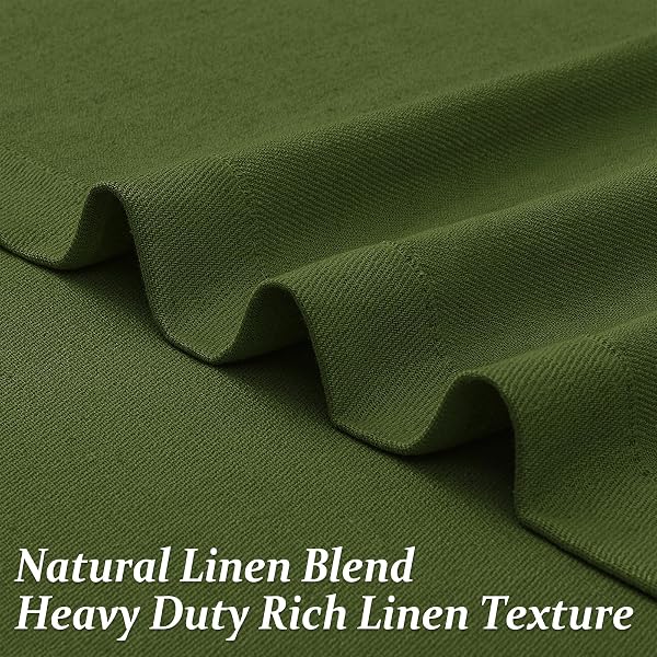 PANGSINNE 9FT LINEN PINCH PLEATED CURTAINS – FARMHOUSE BEDROOM SEMI SHEER BACK TAB CURTAIN FOR LIVING ROOM OLIVE GREEN 108 INCH LENGTH 2 PANELS SET