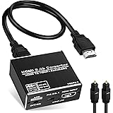 NEWCARE 4K@60HZ HDMI 2.0b Audio Extractor, HDMI Audio Converter Adapter,HDMI to HDMI + Optical Toslink SPDIF + 3.5mm AUX Ster