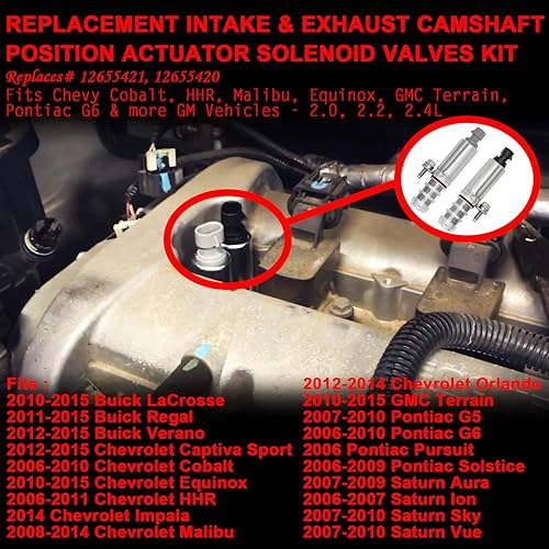 2 Pezzi Kit Solenoide VVT (Variable Valve Timing) - Aspirazione E Scarico - Per Chevrolet, Buick, GMC, Pontiac - Garanzia 1 Anno
