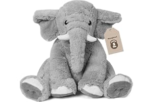 Elephant Weighted Stuffed Animals 5 lbs 16 inches Gray, Large Weighted Elephant Plushie Cuddly Pillow Gift for Kids & Adults