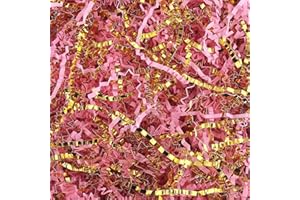 TANMWZK Crinkle Cut Paper Shred Filler 8 oz (1/2 lb) Gift Wrapping & Gift Basket Filler for Christmas, Halloween & Wedding Decorations,Easter Basket Grass Filler ,Crafting Activities,Many Color Options (Pink