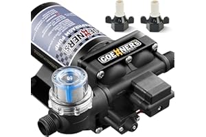 KITVANCE [Upgraded Version] RV Fresh Water Pump, 12V DC Water Pump, 6GPM 70PSI Self-Priming Diaphragm Pump with Pressure Switch and Strainer for RV, Marine, Yacht, Caravan