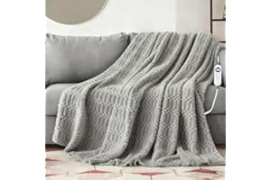 Eastsora Heated Blanket,Electric Flannel Blanket,Heating Blanket with ETL & FCC & 12 Heating Levels & Auto Shut Off，Machine Washable -Single(50"x60")