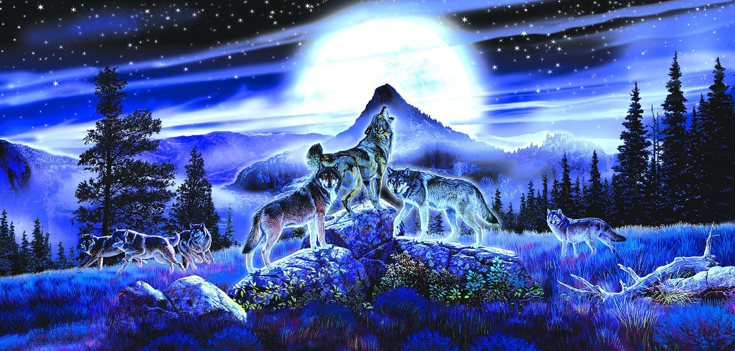 SunsOut 34626 - Agnew: Night Wolves - 1000 pieces panoramic jigsaw puzzle