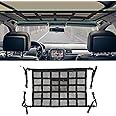 RGOAANC Car Ceiling Cargo Net, Double-Layer Mesh Car Roof Storage Organizer, Strengthen Load-Bearing and Droop Less, Perfect for SUV Van Trip