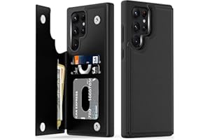 LETO Galaxy S23 Ultra Case,Luxury Flip Folio Leather Wallet Case Cover Card Slots and Kickstand for Girls Women,Protective Phone Case for Samsung Galaxy S23 Ultra 6.8" Black