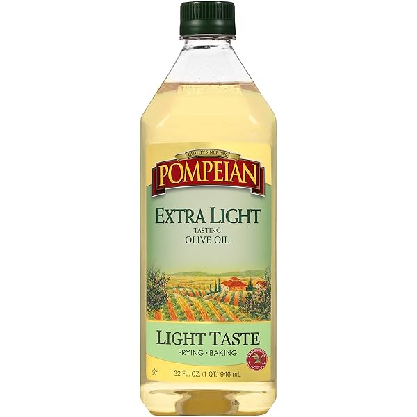 POMPEIAN LIGHT TASTE OLIVE OIL, LIGHT, SUBTLE FLAVOR, PERFECT FOR FRYING & BAKING, NATURALLY GLUTEN FREE, NON-ALLERGENIC, NON-GMO, 32 FL. OZ.
