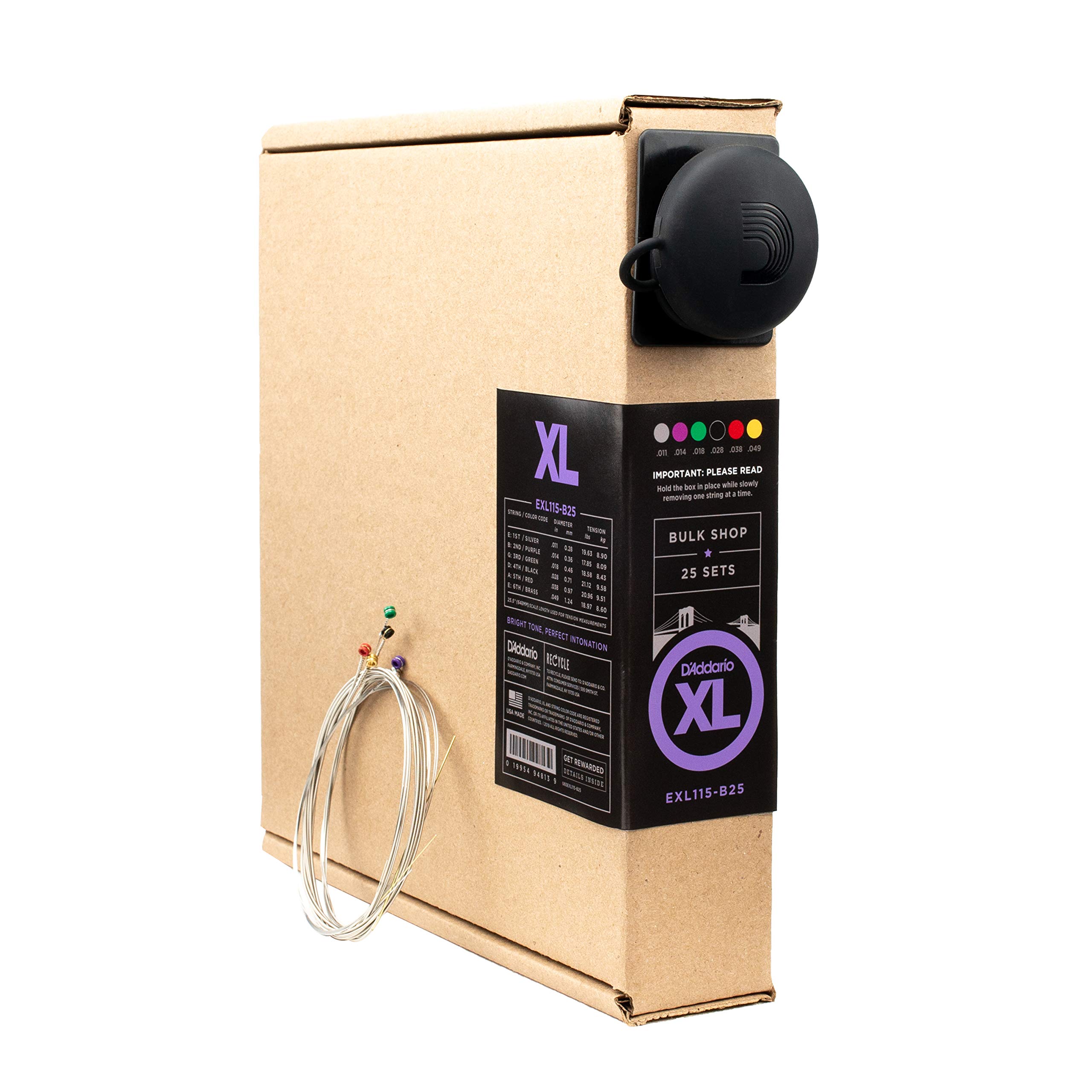 D'Addario EXL115-B25 Nickel Wound Electric Guitar Strings, Medium/Blues-Jazz Rock, 11-49, 25 Sets — image 1