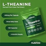 Nutrivo L Theanine 400mg 120 Vegan Capsules UK Made 4 Month Supply view 3