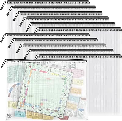 Umriox A3 Plastic Wallets Folders 12pcs Zip Document Bags Black