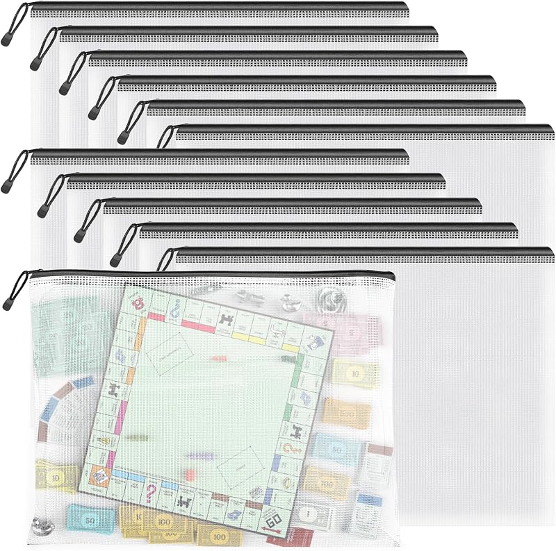 Umriox A3 Plastic Wallets Folders 12pcs Zip Document Bags Black