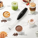 Zulay Kitchen Milk Frother Wand Ultra Fast Handheld Electric Whisk Black view 5