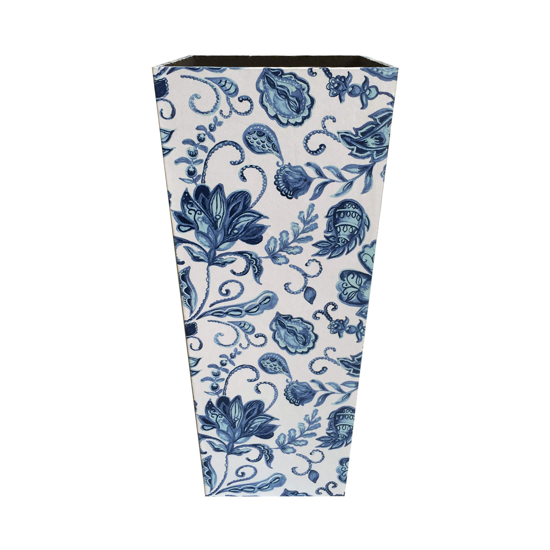 Rebecca Mobili Umbrella Stand Canvas Mdf White Blue Vintage Corridor entrance - 50 x 21 x 21 cm (H x W x D) - Art. RE6279